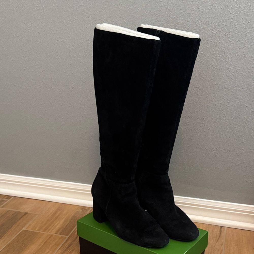 INC International Concepts Block Heel Black Suede Boots